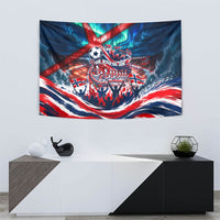 Norway Football Viking Row Tapestry Viking Shield Aurora Borealis Dynamic Art