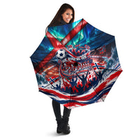 Norway Football Viking Row Umbrella Viking Shield Aurora Borealis Dynamic Art