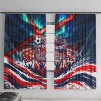 Norway Football Viking Row Window Curtain Viking Shield Aurora Borealis Dynamic Art