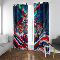 Norway Football Viking Row Window Curtain Viking Shield Aurora Borealis Dynamic Art