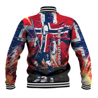 Norway Football Viking Row Baseball Jacket Flag Nordic Footballer - If We Win Lets Do It