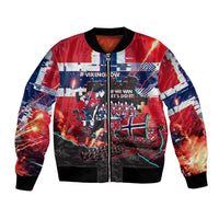 Norway Football Viking Row Bomber Jacket Flag Nordic Footballer - If We Win Lets Do It