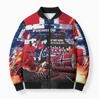 Norway Football Viking Row Bomber Puffer Jacket Flag Nordic Footballer - If We Win Lets Do It
