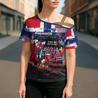Norway Football Viking Row Cross Shoulder Shirt Flag Nordic Footballer - If We Win Lets Do It