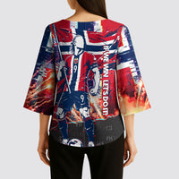 Norway Football Viking Row Kimono Sleeve Blouse Flag Nordic Footballer - If We Win Lets Do It