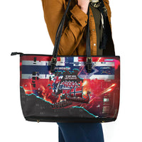 Norway Football Viking Row Leather Tote Bag Flag Nordic Footballer - If We Win Lets Do It