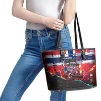 Norway Football Viking Row Leather Tote Bag Flag Nordic Footballer - If We Win Lets Do It