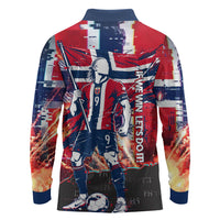 Norway Football Viking Row Long Sleeve Polo Shirt Flag Nordic Footballer - If We Win Lets Do It