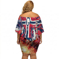 Norway Football Viking Row Off Shoulder Short Dress Flag Nordic Footballer - If We Win Lets Do It