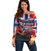 Norway Football Viking Row Off Shoulder Sweater Flag Nordic Footballer - If We Win Lets Do It