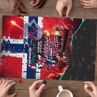 Norway Football Viking Row Puzzle Flag Nordic Footballer - If We Win Lets Do It