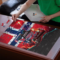 Norway Football Viking Row Puzzle Flag Nordic Footballer - If We Win Lets Do It