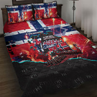 Norway Football Viking Row Quilt Bed Set Flag Nordic Footballer - If We Win Lets Do It