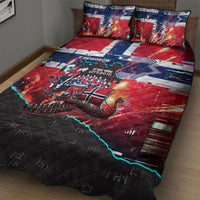 Norway Football Viking Row Quilt Bed Set Flag Nordic Footballer - If We Win Lets Do It