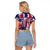 Norway Football Viking Row Raglan Cropped T Shirt Flag Nordic Footballer - If We Win Lets Do It
