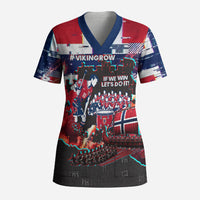 Norway Football Viking Row Scrub Top Flag Nordic Footballer - If We Win Lets Do It