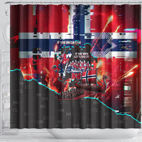 Norway Football Viking Row Shower Curtain Flag Nordic Footballer - If We Win Lets Do It