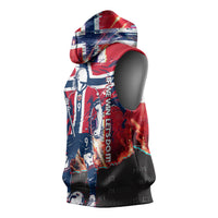 Norway Football Viking Row Sleeveless Hoodie Flag Nordic Footballer - If We Win Lets Do It