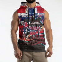 Norway Football Viking Row Sleeveless Hoodie Flag Nordic Footballer - If We Win Lets Do It