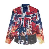 Norway Football Viking Row Women Casual Shirt Flag Nordic Footballer - If We Win Lets Do It