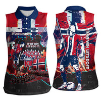 Norway Football Viking Row Women Sleeveless Polo Shirt Flag Nordic Footballer - If We Win Lets Do It