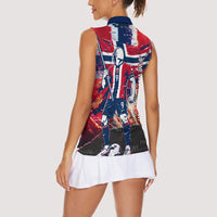 Norway Football Viking Row Women Sleeveless Polo Shirt Flag Nordic Footballer - If We Win Lets Do It