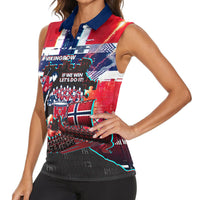 Norway Football Viking Row Women Sleeveless Polo Shirt Flag Nordic Footballer - If We Win Lets Do It