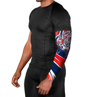 Norway Football From The Fjords To The World Arm Sleeves Viking Shield Paint Splatter Soccer Team