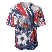 Norway Football From The Fjords To The World Baseball Jersey Viking Shield Paint Splatter Soccer Team