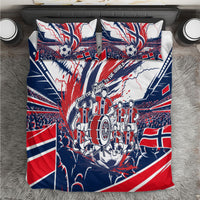 Norway Football From The Fjords To The World Bedding Set Viking Shield Paint Splatter Soccer Team