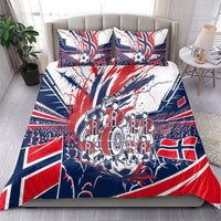 Norway Football From The Fjords To The World Bedding Set Viking Shield Paint Splatter Soccer Team
