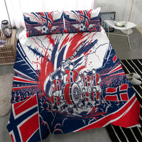 Norway Football From The Fjords To The World Bedding Set Viking Shield Paint Splatter Soccer Team