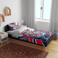 Norway Football From The Fjords To The World Bedding Set Viking Shield Paint Splatter Soccer Team