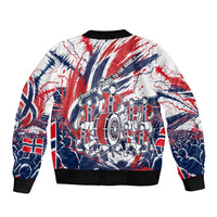 Norway Football From The Fjords To The World Bomber Jacket Viking Shield Paint Splatter Soccer Team