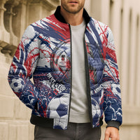 Norway Football From The Fjords To The World Bomber Puffer Jacket Viking Shield Paint Splatter Soccer Team