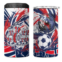 Norway Football From The Fjords To The World 4 in 1 Can Cooler Tumbler Viking Shield Paint Splatter Soccer Team