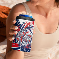 Norway Football From The Fjords To The World 4 in 1 Can Cooler Tumbler Viking Shield Paint Splatter Soccer Team