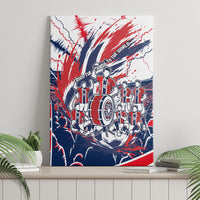 Norway Football From The Fjords To The World Canvas Wall Art Viking Shield Paint Splatter Soccer Team