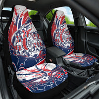 Norway Football From The Fjords To The World Car Seat Cover Viking Shield Paint Splatter Soccer Team