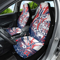 Norway Football From The Fjords To The World Car Seat Cover Viking Shield Paint Splatter Soccer Team