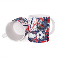 Norway Football From The Fjords To The World Ceramic Mug Viking Shield Paint Splatter Soccer Team