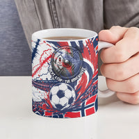 Norway Football From The Fjords To The World Ceramic Mug Viking Shield Paint Splatter Soccer Team