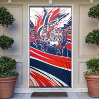 Norway Football From The Fjords To The World Door Cover Viking Shield Paint Splatter Soccer Team