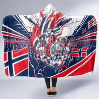 Norway Football From The Fjords To The World Hooded Blanket Viking Shield Paint Splatter Soccer Team