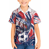 Norway Football From The Fjords To The World Kid Hawaiian Shirt Viking Shield Paint Splatter Soccer Team
