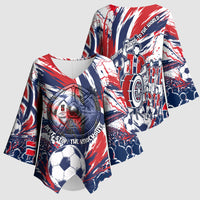 Norway Football From The Fjords To The World Kimono Sleeve Blouse Viking Shield Paint Splatter Soccer Team