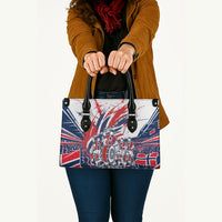 Norway Football From The Fjords To The World Leather Bag Viking Shield Paint Splatter Soccer Team