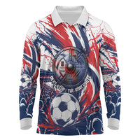 Norway Football From The Fjords To The World Long Sleeve Polo Shirt Viking Shield Paint Splatter Soccer Team