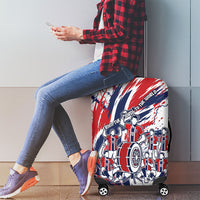 Norway Football From The Fjords To The World Luggage Cover Viking Shield Paint Splatter Soccer Team