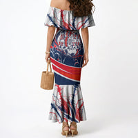 Norway Football From The Fjords To The World Mermaid Dress Viking Shield Paint Splatter Soccer Team